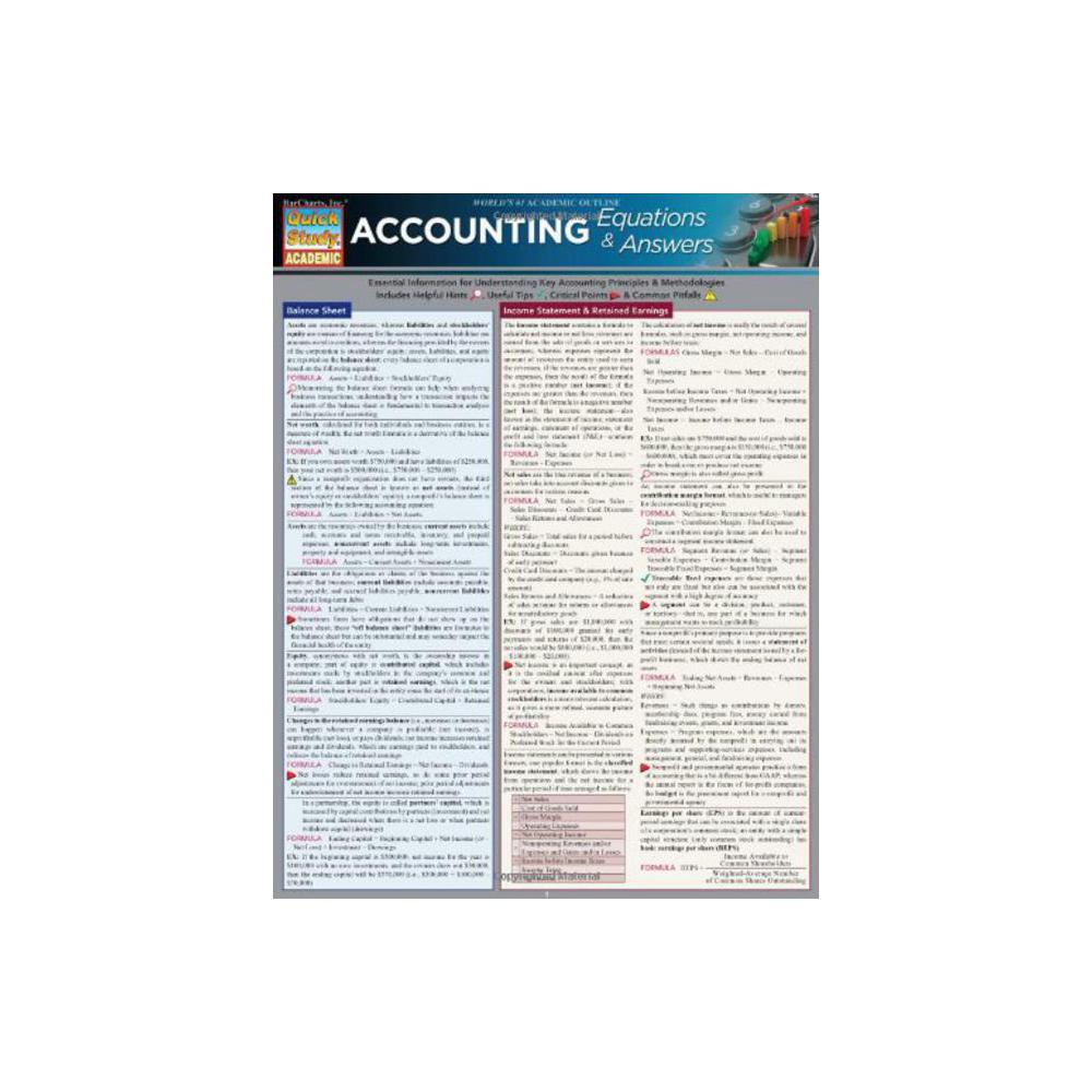 Barchart, Study Guide, Accounting, Equations and Answers